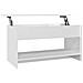 Tavolino Salotto Bianco Lucido 102x50x52,5 Cm Legno Multistrato - Foto miniatura 1