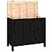 Contenitore Per Bucato Nero 88,5x44x76 Cm Legno Massello Pino - Foto miniatura 2