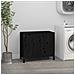 Contenitore Per Bucato Nero 88,5x44x76 Cm Legno Massello Pino - Foto miniatura 3