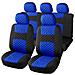 A20 Coprisedili Per Auto Universali, Tessuto Poliestere Trapuntato, Set Fodere Protezione Sedili Anteriori E Posteriori, Con Zip, Blu /nero - Foto miniatura 1