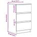 Comodini con 3 Cassetti 2 pz Legno Antico 39x35x65 cm - Foto miniatura 6