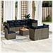 Set Divani Da Giardino 9 Pz Con Cuscini Grigio In Polyrattan - Foto miniatura 1
