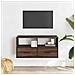 Mobile Tv Rovere Marrone 80x31x39,5cm Legno Multistrato Metallo - Foto miniatura 3