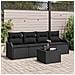 Set Divano Giardino 5 Pezzi con Cuscini Rattan Poliestere Nero, Divano Giardino 2 Posti con Spazio di Archiviazione e Cuscini Rattan Poliestere Nero - Foto miniatura 2