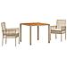 Set da pranzo da giardino 3 pezzi con cuscini beige polyrattan - Foto miniatura 1