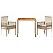 Set da pranzo da giardino 3 pezzi con cuscini beige polyrattan - Foto miniatura 7
