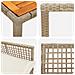 Set da pranzo da giardino 3 pezzi con cuscini beige polyrattan - Foto miniatura 9
