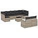 Set Divano Giardino 10 pz con Cuscini Grigio Chiaro Polyrattan - Foto miniatura 1