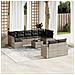 Set Divano Giardino 10 pz con Cuscini Grigio Chiaro Polyrattan - Foto miniatura 2