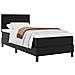 Letto Box Spring con Materasso Nero 90x200 cm in Pelle Sintetica, Testiera Semplice Nero 90 cm in Pelle Sintetica - Foto miniatura 1
