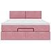 Struttura Letto Pouf con Materasso Rosa 140x200 cm in Velluto - Foto miniatura 6