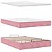 Struttura Letto Pouf con Materasso Rosa 140x200 cm in Velluto - Foto miniatura 7