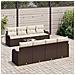 Set Divano da Giardino 9 pcs Marrone e Crema 55 x 55 x 37 cm - Foto miniatura 3