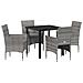 Set da Pranzo per Giardino con cuscino 5 pcs Grigio Poly Rattan - Foto miniatura 1