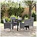 Set da Pranzo per Giardino con cuscino 5 pcs Grigio Poly Rattan - Foto miniatura 2