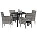 Set da Pranzo per Giardino con cuscino 5 pcs Grigio Poly Rattan - Foto miniatura 3