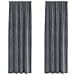 Tende con tende 2 pcs Grigio chiaro 140 x 245 cm Velluto - Foto miniatura 1