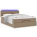 Pouf Letto con Materassi e LED Cappuccino 140x200cm Similpelle - Foto miniatura 6