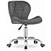 Sedia girevole in velluto AVOLA grigio scuro, design ergonomico - Foto miniatura 1