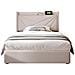 Letto Singolo Beige Con Testata Moderna E Funzione Di Ricarica Integrata - Foto miniatura 1