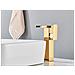 Rubinetto per lavabo da bagno, Blackswan, tipo M193, modello alto in oro con bocca a cascata e LED, misura 24 cm - Foto miniatura 3