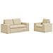 Divano 2 pcs Crema 182 x 80 x 82 cm Tessuto - Foto miniatura 1