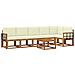 Set di divani da esterno con cuscino 7 pcs Naturale e Crema - Foto miniatura 1