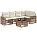 Set Divano da Giardino 6 pcs Beige e Bianco Crema polyrattan - Foto miniatura 1