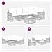 Set Divano da Giardino 6 pcs Beige e Bianco Crema polyrattan - Foto miniatura 8
