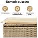 Set da Pranzo da Giardino 7 pz con Cuscini Beige in Polyrattan - Foto miniatura 8