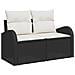 Set di divani 8 pz Nero e Bianco Crema - Foto miniatura 4
