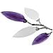 Lampada da soffitto con braccia a foglie bianche e viola in cristallo acrilico per lampadine 3 E14 - Foto miniatura 3