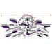 Lampada da soffitto con braccia a foglie bianche e viola in cristallo acrilico per lampadine 3 E14 - Foto miniatura 6