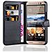 Custodia Compatibile Con Htc One Me In Nero Carbone - Coperchio Protettiva Con Chiusura Magnetica, Funzione Stand E Tasca Per Le Carte - Foto miniatura 5