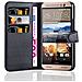 Custodia Compatibile Con Htc One Me In Nero Carbone - Coperchio Protettiva Con Chiusura Magnetica, Funzione Stand E Tasca Per Le Carte - Foto miniatura 7