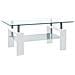 Tavolino Salotto Bianco E Trasparente95x55x40cm Vetro Temperato - Foto miniatura 1