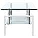 Tavolino Salotto Bianco E Trasparente95x55x40cm Vetro Temperato - Foto miniatura 3
