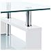 Tavolino Salotto Bianco E Trasparente95x55x40cm Vetro Temperato - Foto miniatura 4