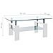 Tavolino Salotto Bianco E Trasparente95x55x40cm Vetro Temperato - Foto miniatura 6