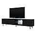 Galhad - Mobile Tv In Stile Scandinavo / Tavolino Tv Minimalista / Porta Tv Per Salotto / Luci Led / 175 Cm (Nero Opaco / Nero Lucido)  - Foto miniatura 1