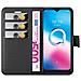 Custodia Compatibile Con Alcatel 1s 2020 In Nero Carbone - Coperchio Protettiva Con Chiusura Magnetica, Funzione Stand E Tasca Per Le Carte - Foto miniatura 6