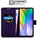 Custodia Compatibile Con Huawei Y6p In Lilla Scuro Fiore - Coperchio Protettivo In Design Floreale Con Chiusura Magnetica, Funzione Stand E Slot Per Carte - Foto miniatura 2