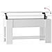 Tavolino Da Salotto Bianco Lucido 101x49x52cm Legno Multistrato - Foto miniatura 4