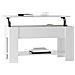 Tavolino Da Salotto Bianco Lucido 101x49x52cm Legno Multistrato - Foto miniatura 5