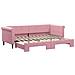 Divano Letto Con Letto Estraibile Rosa 80x200 Cm In Velluto - Foto miniatura 2