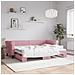 Divano Letto Con Letto Estraibile Rosa 80x200 Cm In Velluto - Foto miniatura 1