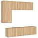 Mobili Tv A Muro 5pz Rovere Sonoma In Legno Multistrato - Foto miniatura 2