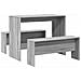 Set Tavolo da Pranzo e Panche 3 pz Grigio Sonoma in Truciolato - Foto miniatura 2