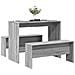Set Tavolo da Pranzo e Panche 3 pz Grigio Sonoma in Truciolato - Foto miniatura 1
