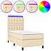 Letto A Molle Con Materasso E Led Crema 90x190 Cm In Tessuto - Foto miniatura 1